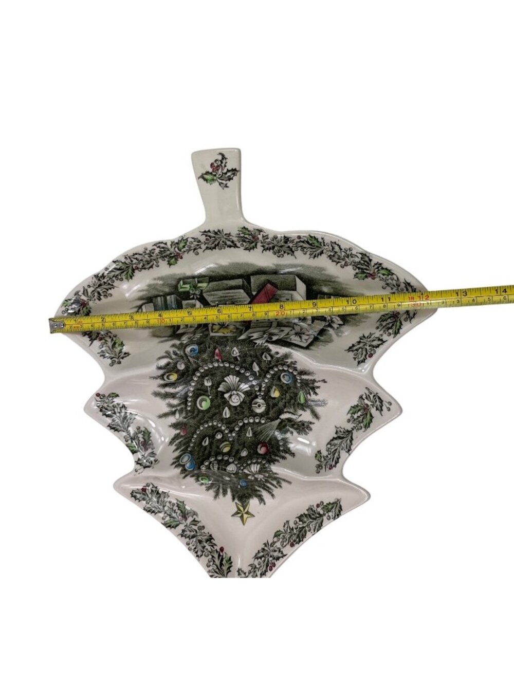 Johnson Bros Merry Christmas Tree-Shaped 3-Part Relish Serving Dish Festive - Picture 12 of 12